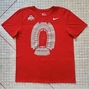 Ohio State Buckeyes Nike Athletic Cut T Shirt Mens Size Large Red Short Sleeve